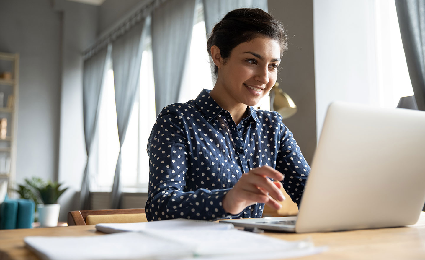 Laptop smiling working remote